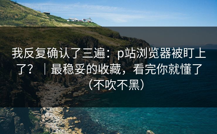 我反复确认了三遍：p站浏览器被盯上了？｜最稳妥的收藏，看完你就懂了（不吹不黑）