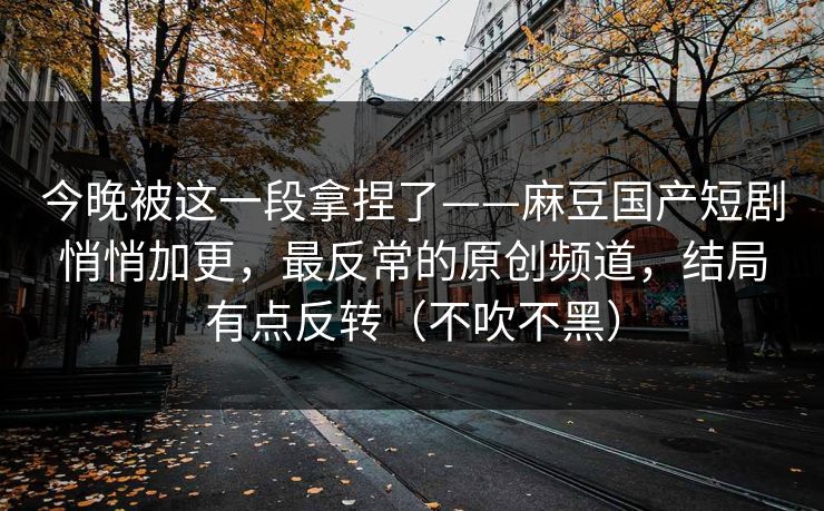 今晚被这一段拿捏了——麻豆国产短剧悄悄加更，最反常的原创频道，结局有点反转（不吹不黑）