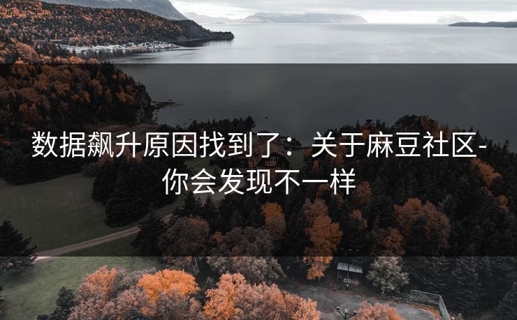 数据飙升原因找到了：关于麻豆社区-你会发现不一样