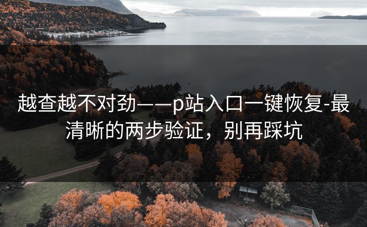越查越不对劲——p站入口一键恢复-最清晰的两步验证，别再踩坑