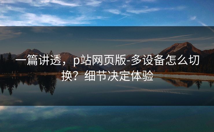 一篇讲透，p站网页版-多设备怎么切换？细节决定体验