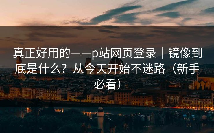 真正好用的——p站网页登录｜镜像到底是什么？从今天开始不迷路（新手必看）