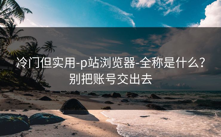 冷门但实用-p站浏览器-全称是什么?别把账号交出去 冷门但实用-p站浏览器-全称是什么?别把账号交出去