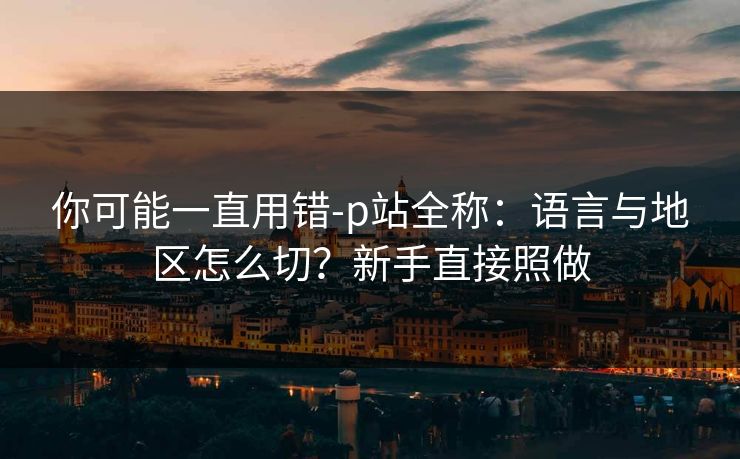 你可能一直用错-p站全称:语言与地区怎么切?新手直接照做 你可能一直用错-p站全称:语言与地区怎么切?新手直接照做